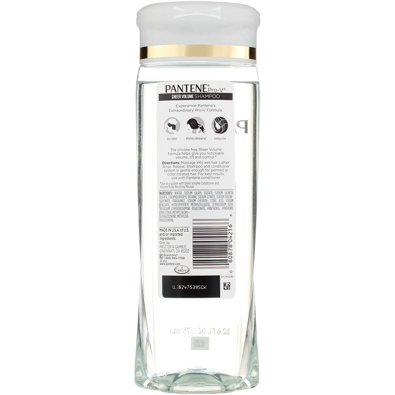 Pantene Pro-V Sheer Volume rich lather close-up illustrating gentle cleansing.