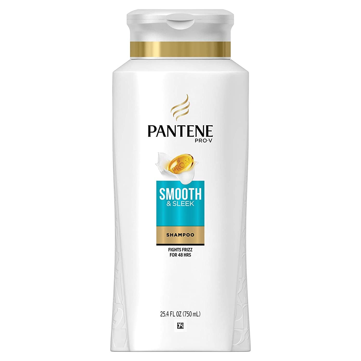 Pantene Pro-V Smooth & Sleek shampoo bottle with argan oil for frizz control.