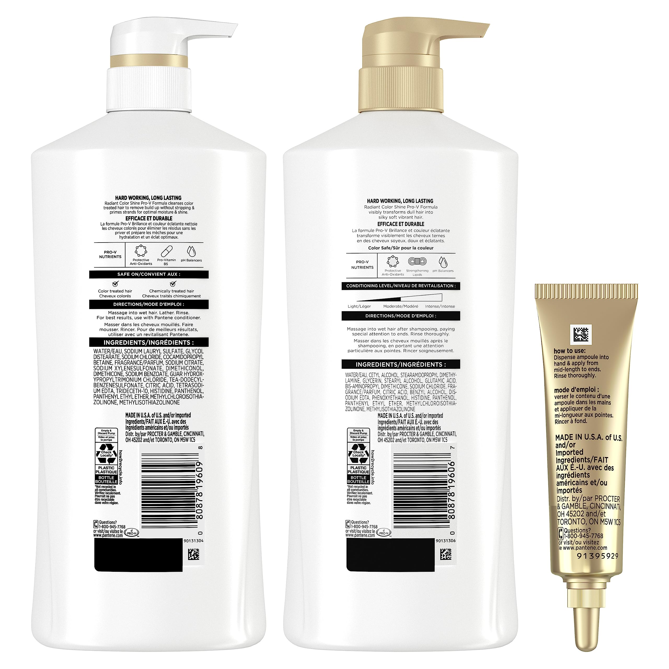 Pantene Radiant Color Shine packaging displaying the full color-safe set