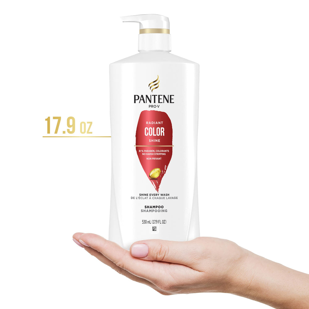 Shiny color-treated hair after using Pantene Radiant Color Shine Shampoo