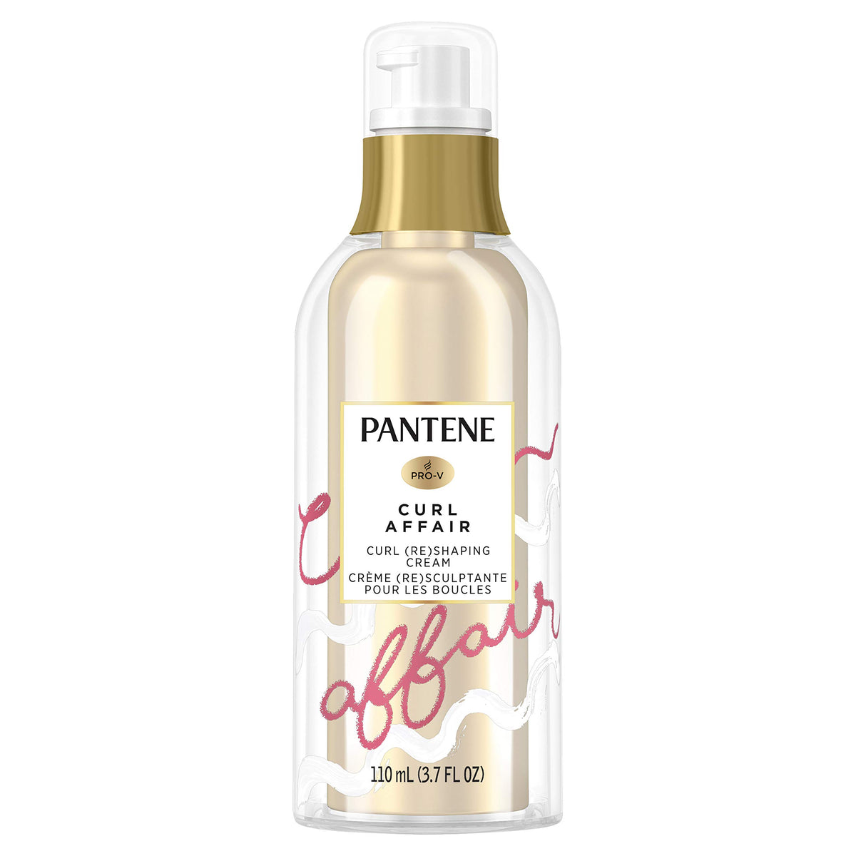 Pantene Curl Affair cream bottle shows rich moisture for defined curls.