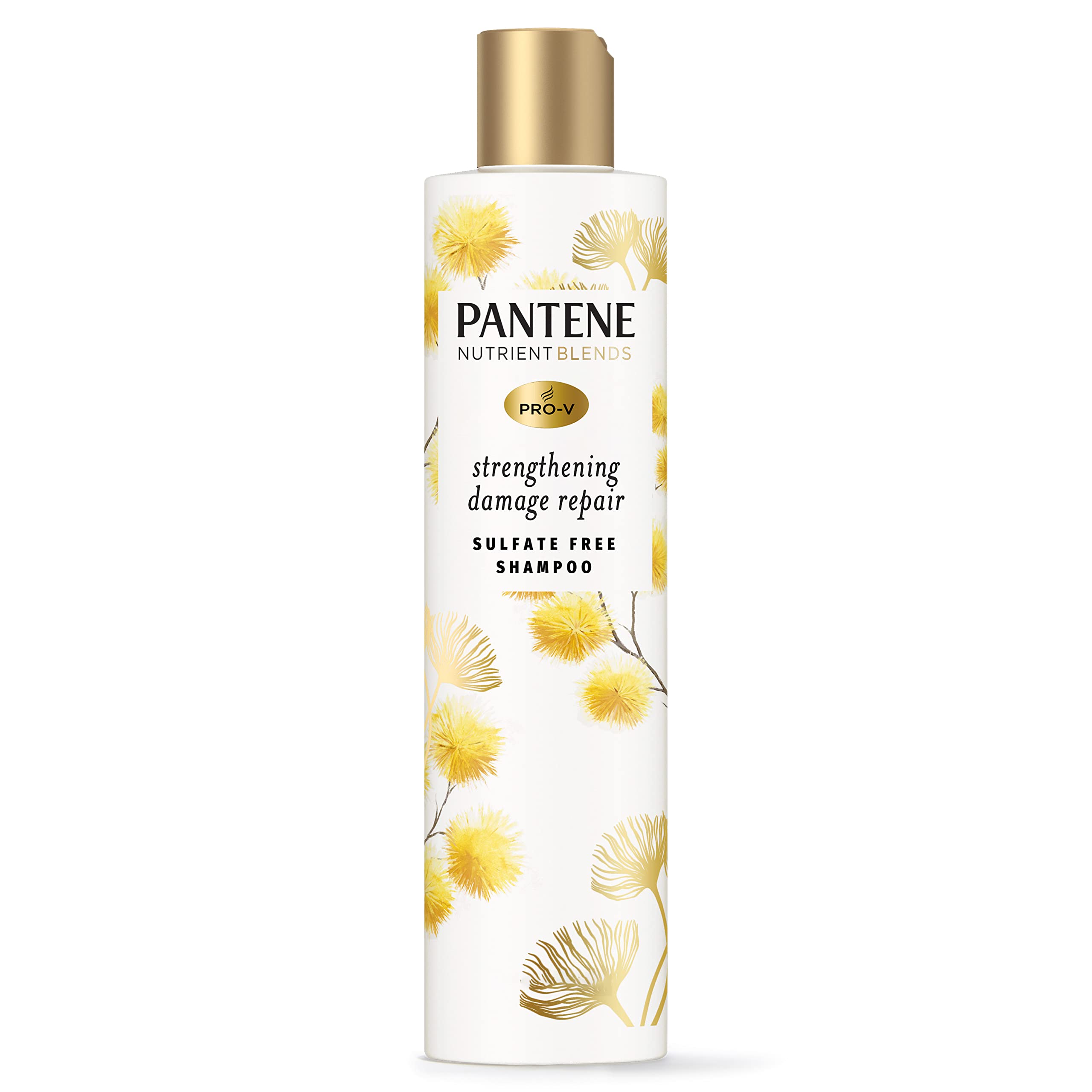 Pantene sulfate-free shampoo bottle front for color-safe cleansing.