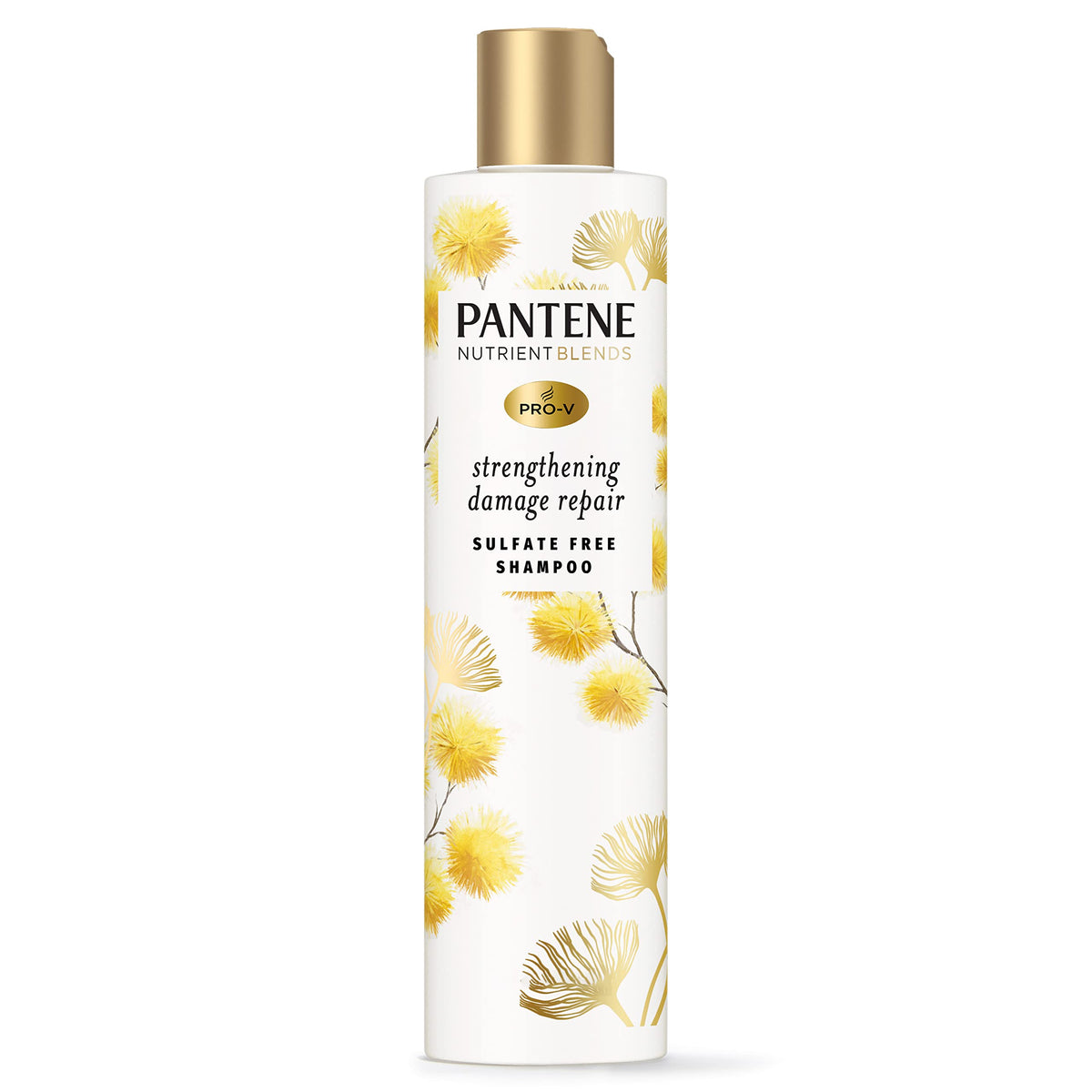 Pantene sulfate-free shampoo bottle front for color-safe cleansing.