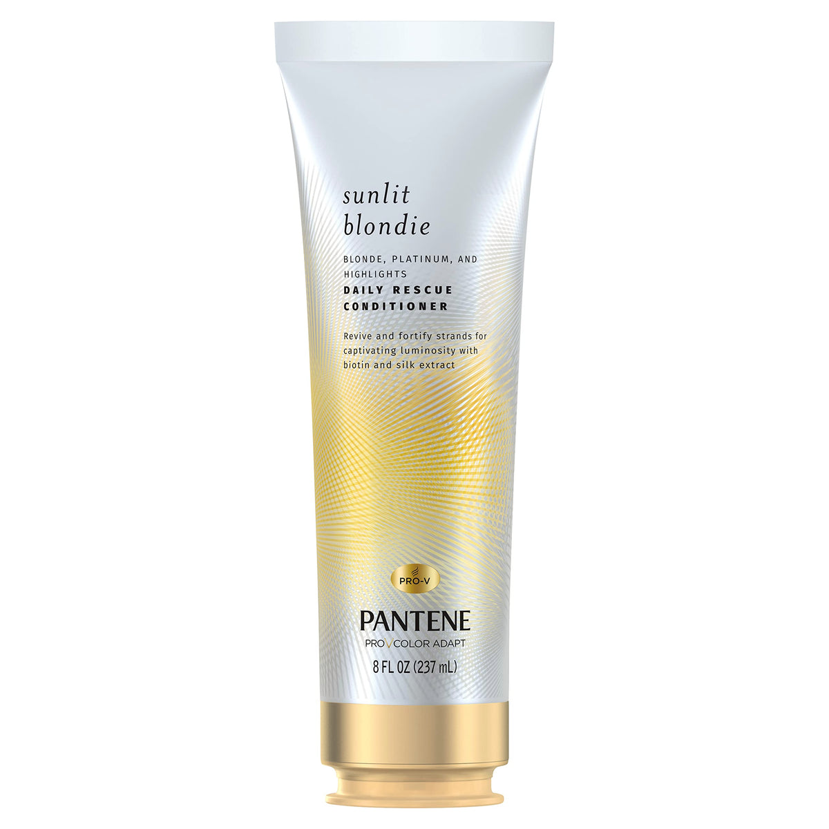 Pantene Sunlit Blondie Daily Rescue Conditioner bottle delivering shine and nourishment for color-treated blonde hair