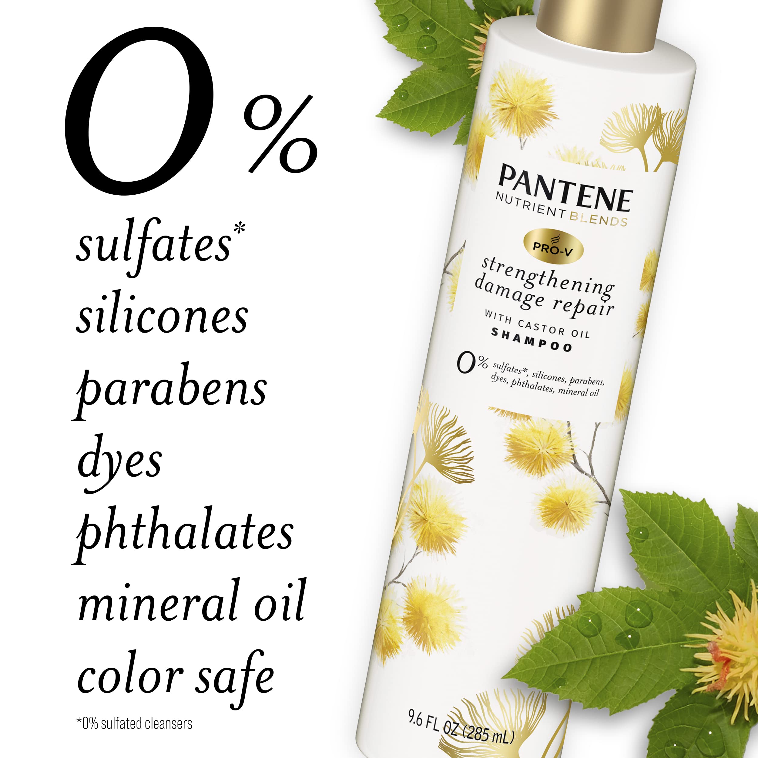 Pantene Pro-V vitamin B5 graphic underlines nourishing strength for hair.