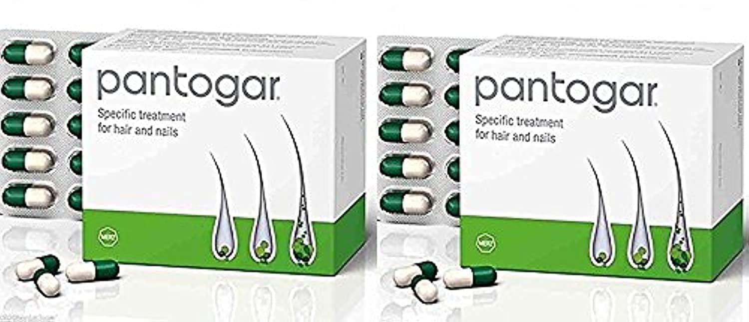 Pantogar hair supplement bottle supports healthy hair and nails for ongoing use
