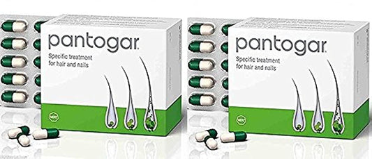 Pantogar hair supplement bottle supports healthy hair and nails for ongoing use