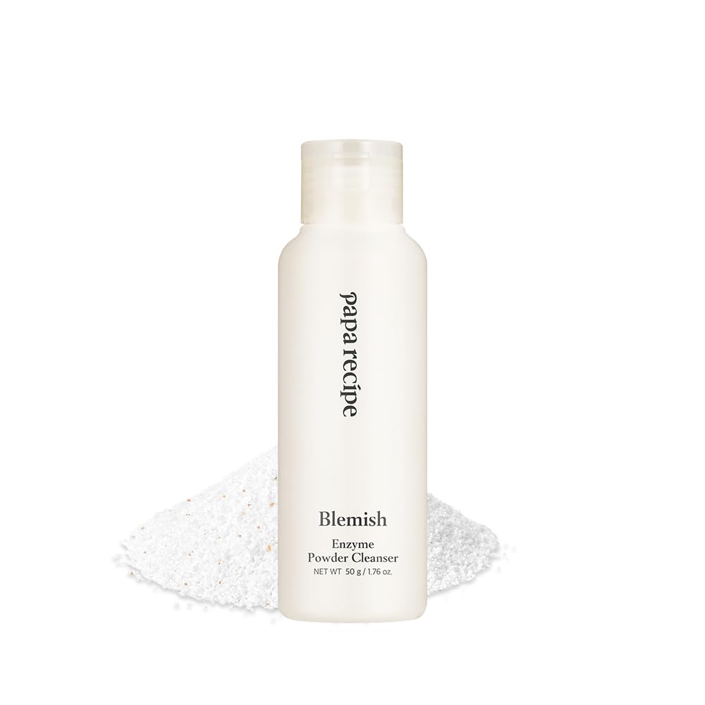 Papa Recipe blemish enzyme powder rice cleanser bottle shows gentle exfoliation for clearer skin