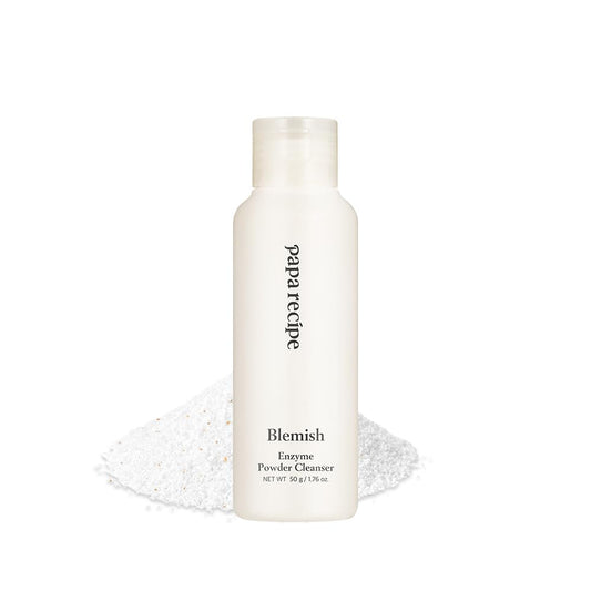 Papa Recipe blemish enzyme powder rice cleanser bottle shows gentle exfoliation for clearer skin