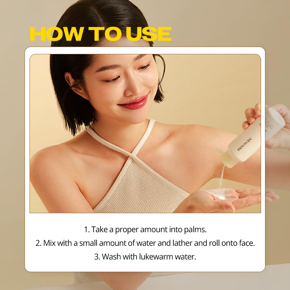 Rice powder and walnut particles visible in formula signaling gentle exfoliation