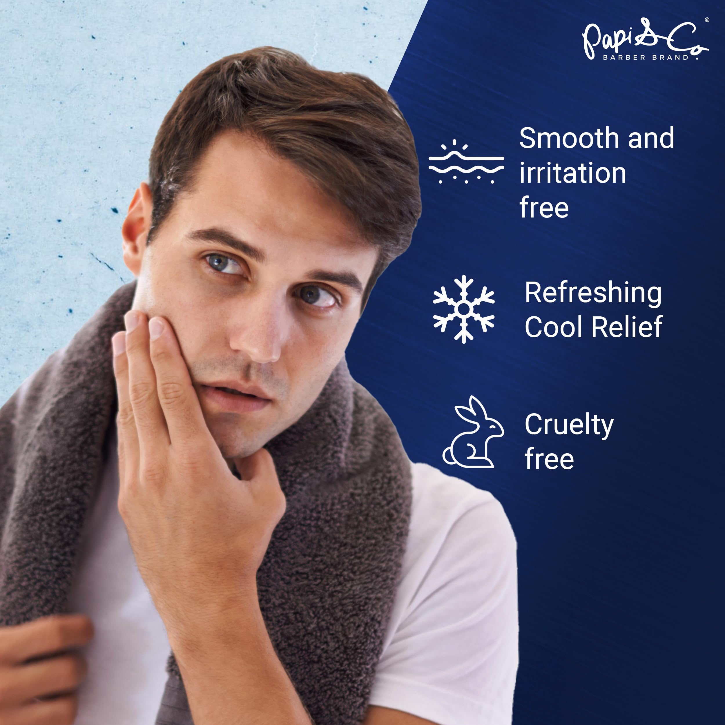 PAPI & CO. after shave spray-applicator demonstrates easy application.