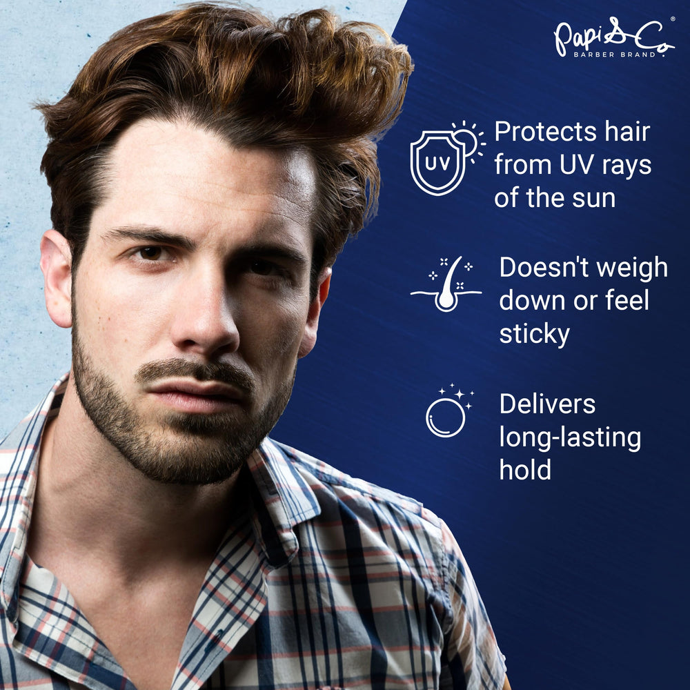 PAPI & CO hair gel model styling enables defined looks throughout the day