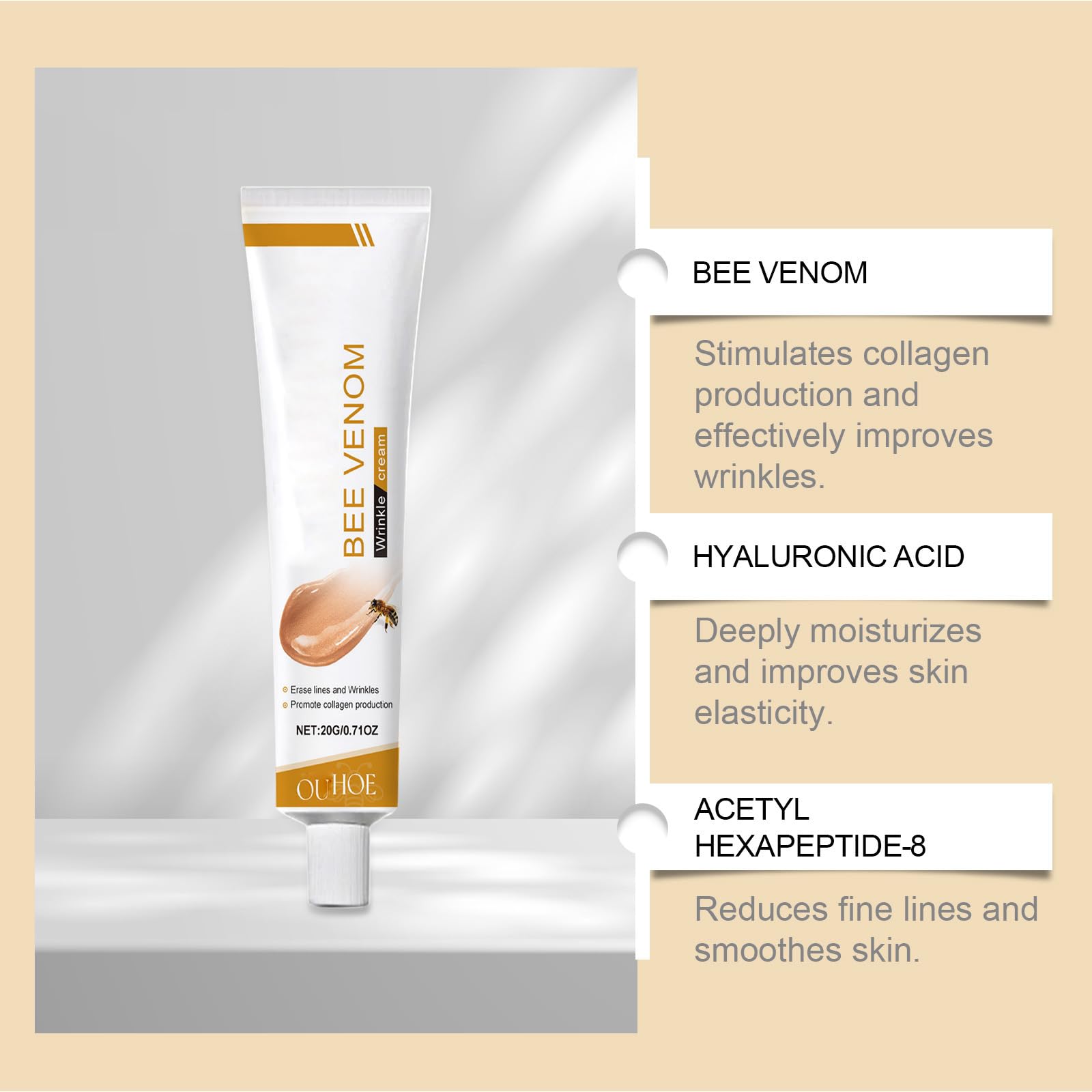 PAQIMAN Anti-Aging Cream jar in hand suggesting firming texture.