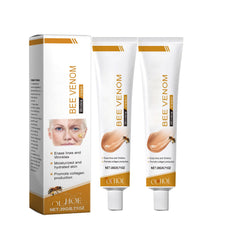 PAQIMAN Bee Venom Skin Cream bottle close-up showing firming hydration.