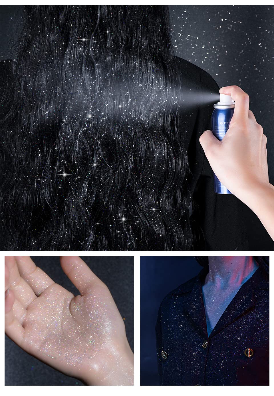 PAQIMAN sunkissed glitter on face and body for a warm glow.