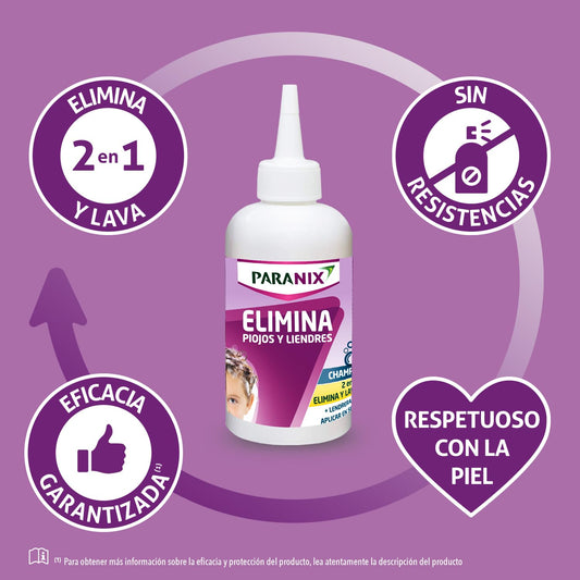 Paranix Shampoo 200 ml bottle back label with usage guidance