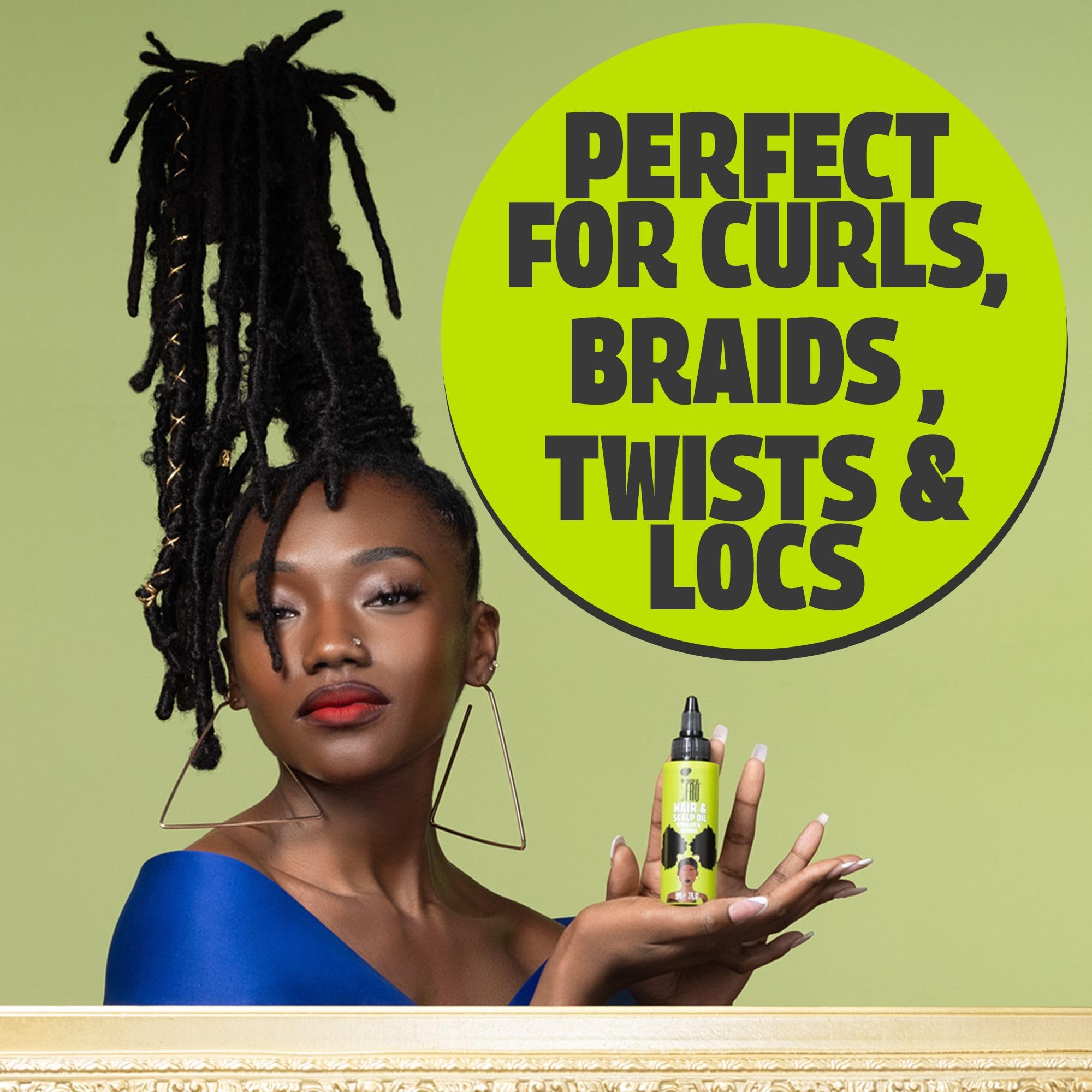 Close-up of Pardon My Fro oil drops showing lightweight, fast-absorbing moisture