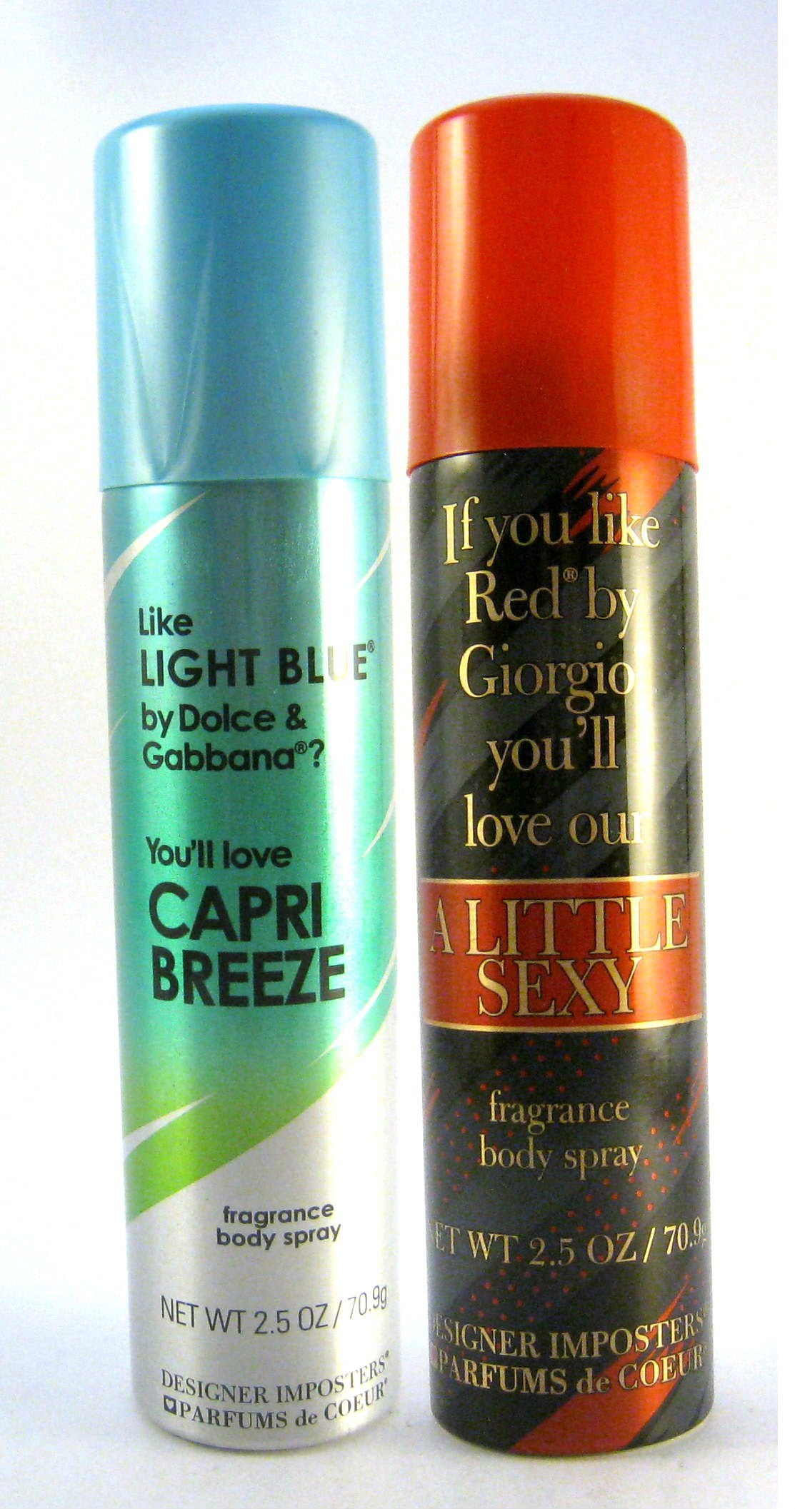 Parfums De Coeur Capri Breeze bottle; crisp, refreshing scent for daily wear.