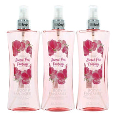 Parfums De Coeur Pink Sweet Pea Fantasy body spray bottle for everyday fresh fragrance.