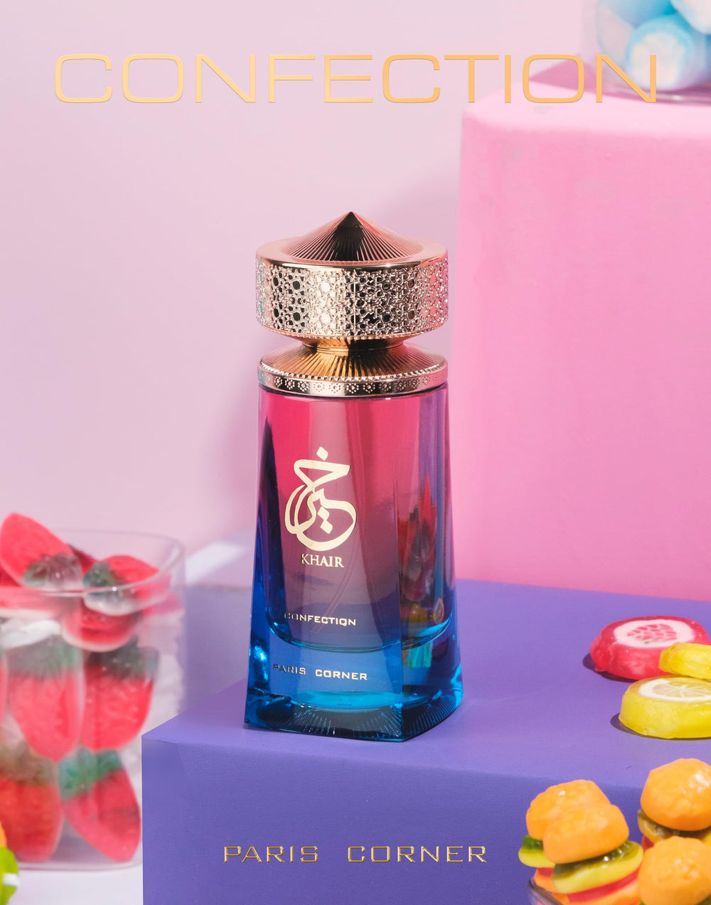 Paris Corner Khair Confection spray-action, quick release for effortless, all-day wear.