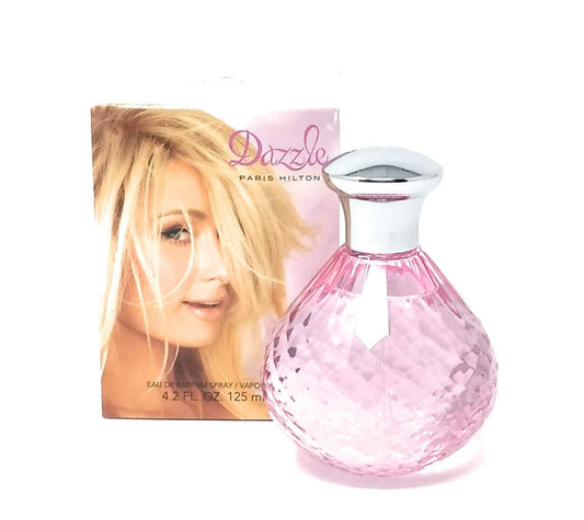 Paris Hilton Dazzle Women EDP bottle front view, stylish perfume for evening events.