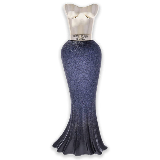 Paris Hilton Luxe Rush spray application highlights easy, long-lasting fragrance for all-day wear.