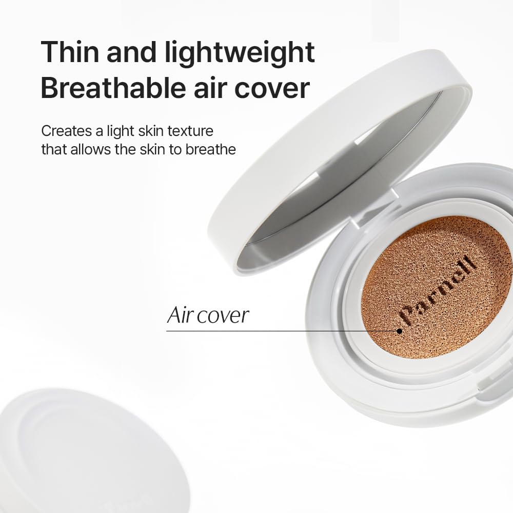 Parnell Cicamanu Serum Cushion Nutmeg cream swatch shows dewy, nourishing finish.
