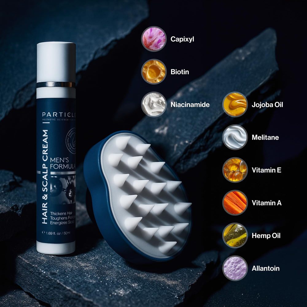Particle cream application using massage motion for thorough coverage