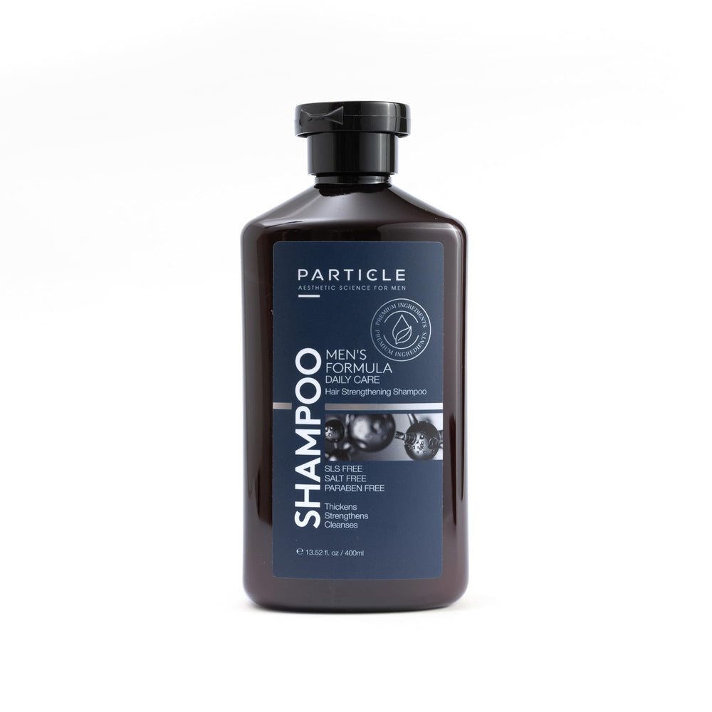 Particle Hair Thickening Shampoo bottle front showing product design for daily grooming