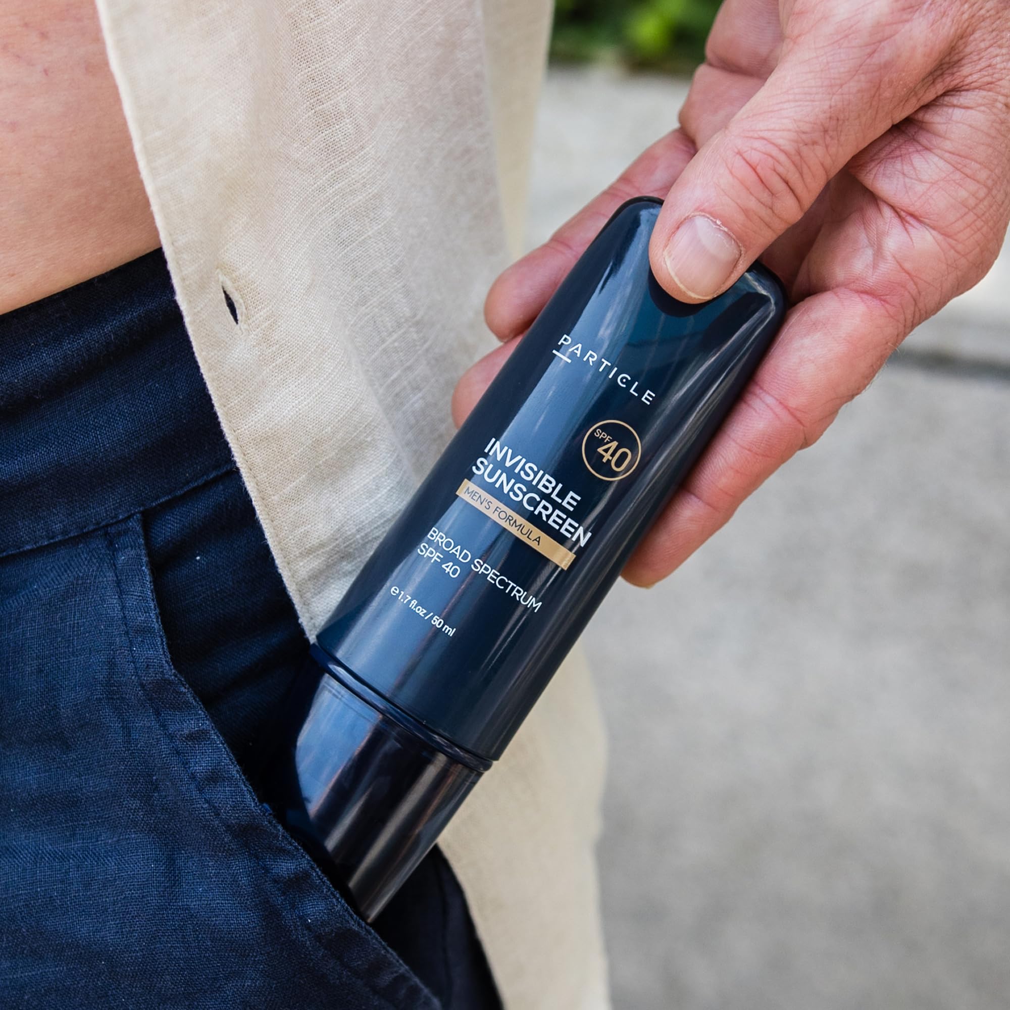 Particle Invisible Sunscreen absorbs quickly with a non-greasy finish.