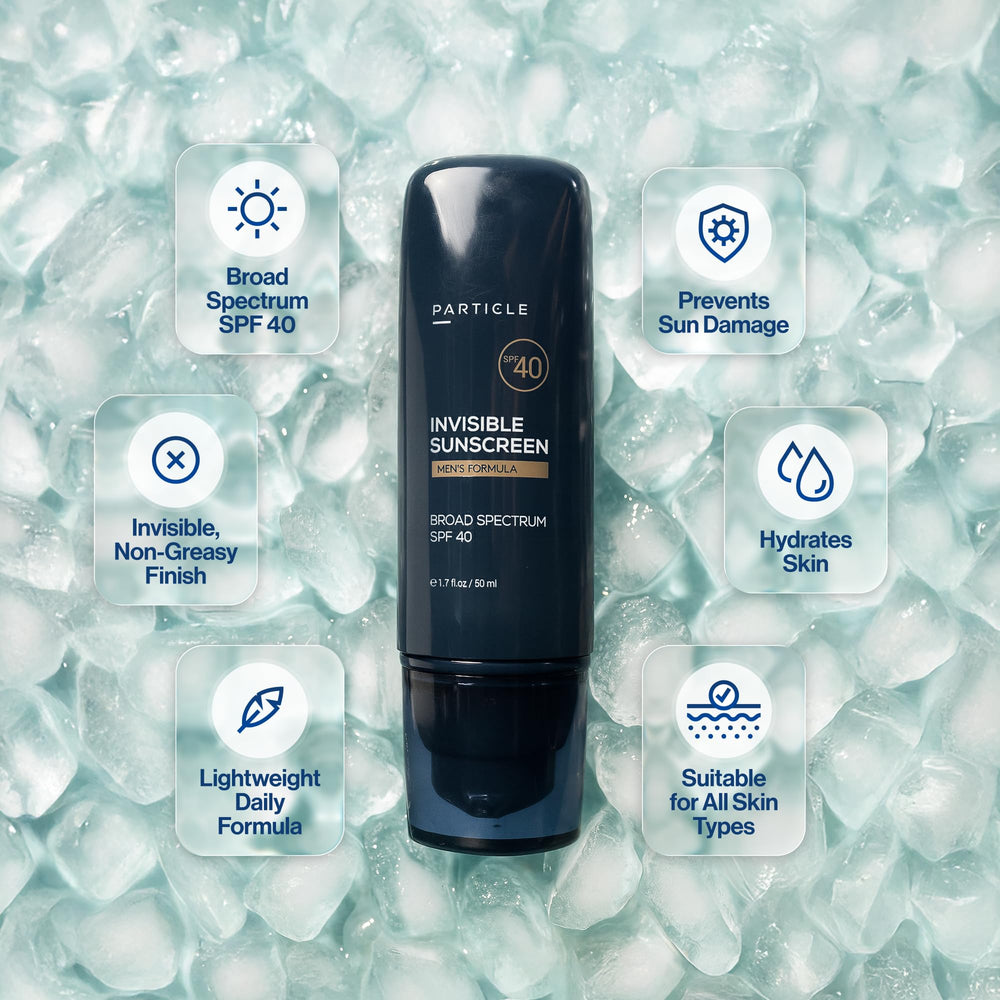 Particle Invisible Sunscreen offers a lightweight feel for everyday wear.