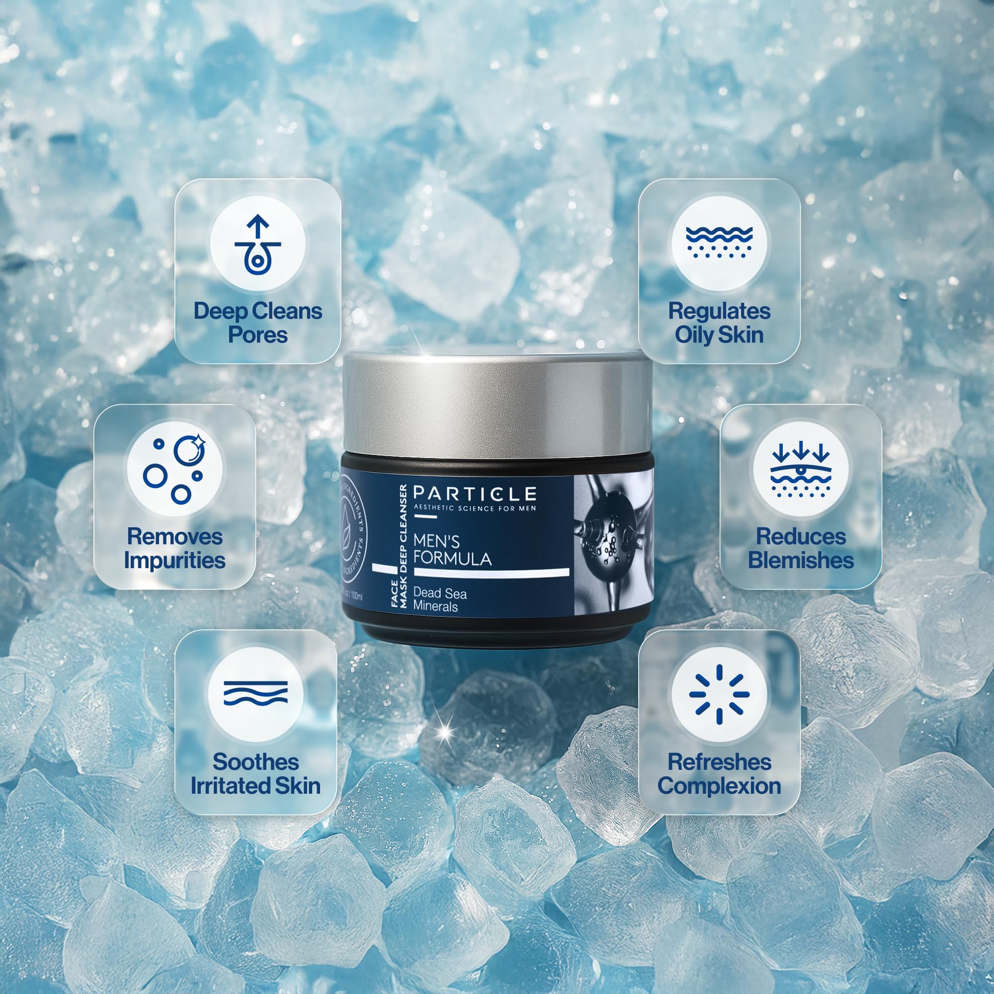 Particle Mineral Face Mask texture closeup highlighting charcoal and mineral purification