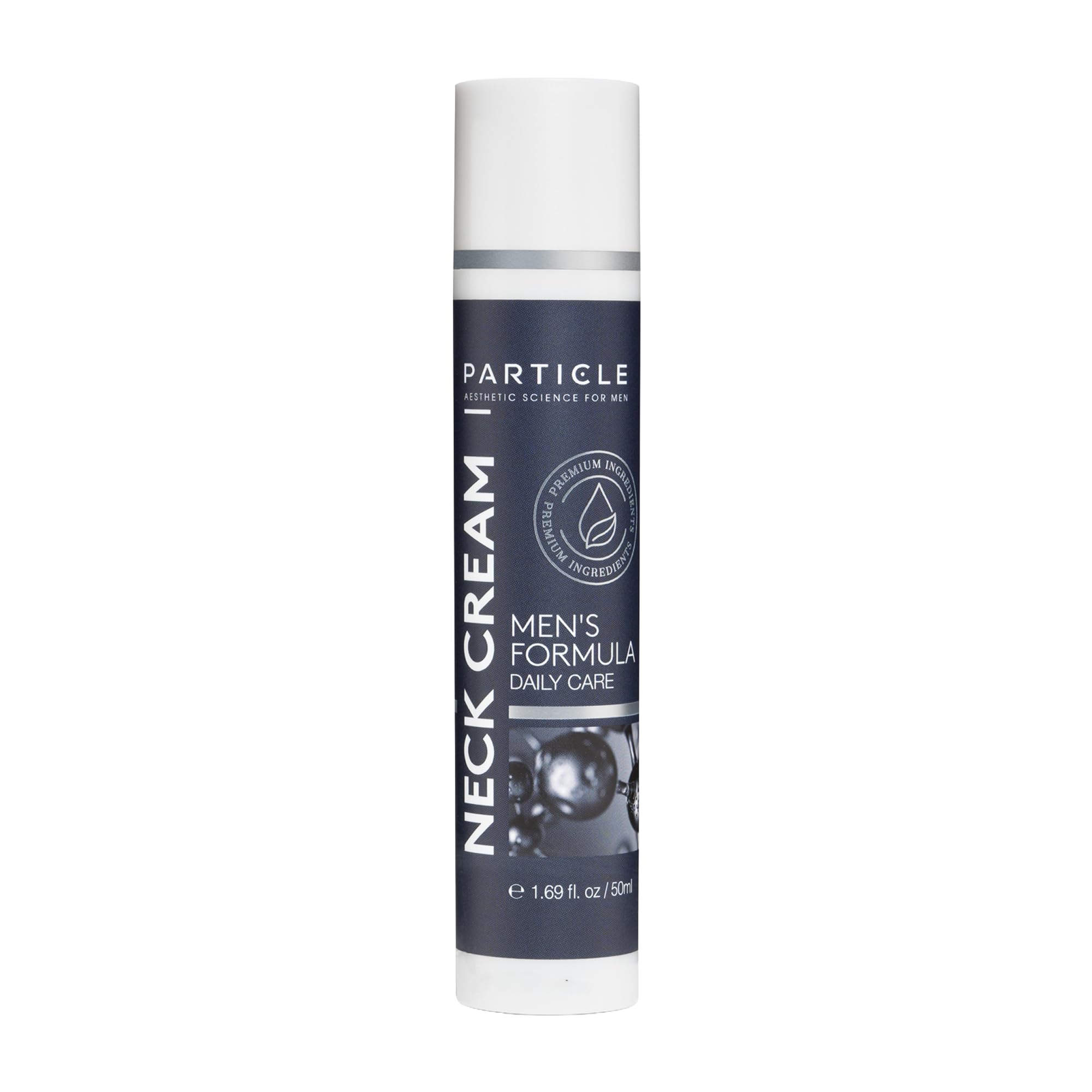 Particle Neck Cream bottle and packaging for daily neck care with quick absorption.