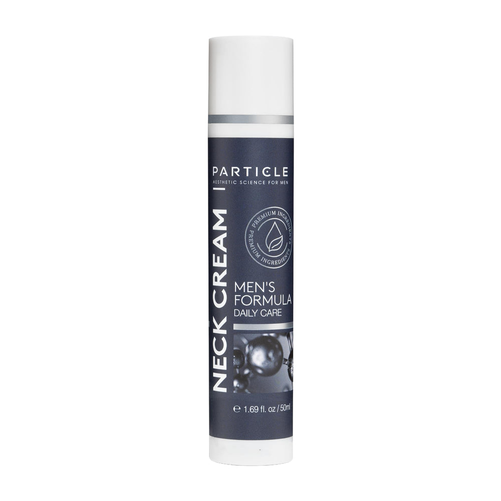 Particle Neck Cream bottle and packaging for daily neck care with quick absorption.