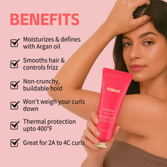 PasaRose Cactus Fruit 3-in-1 Cream applied on styled hair with added shine.