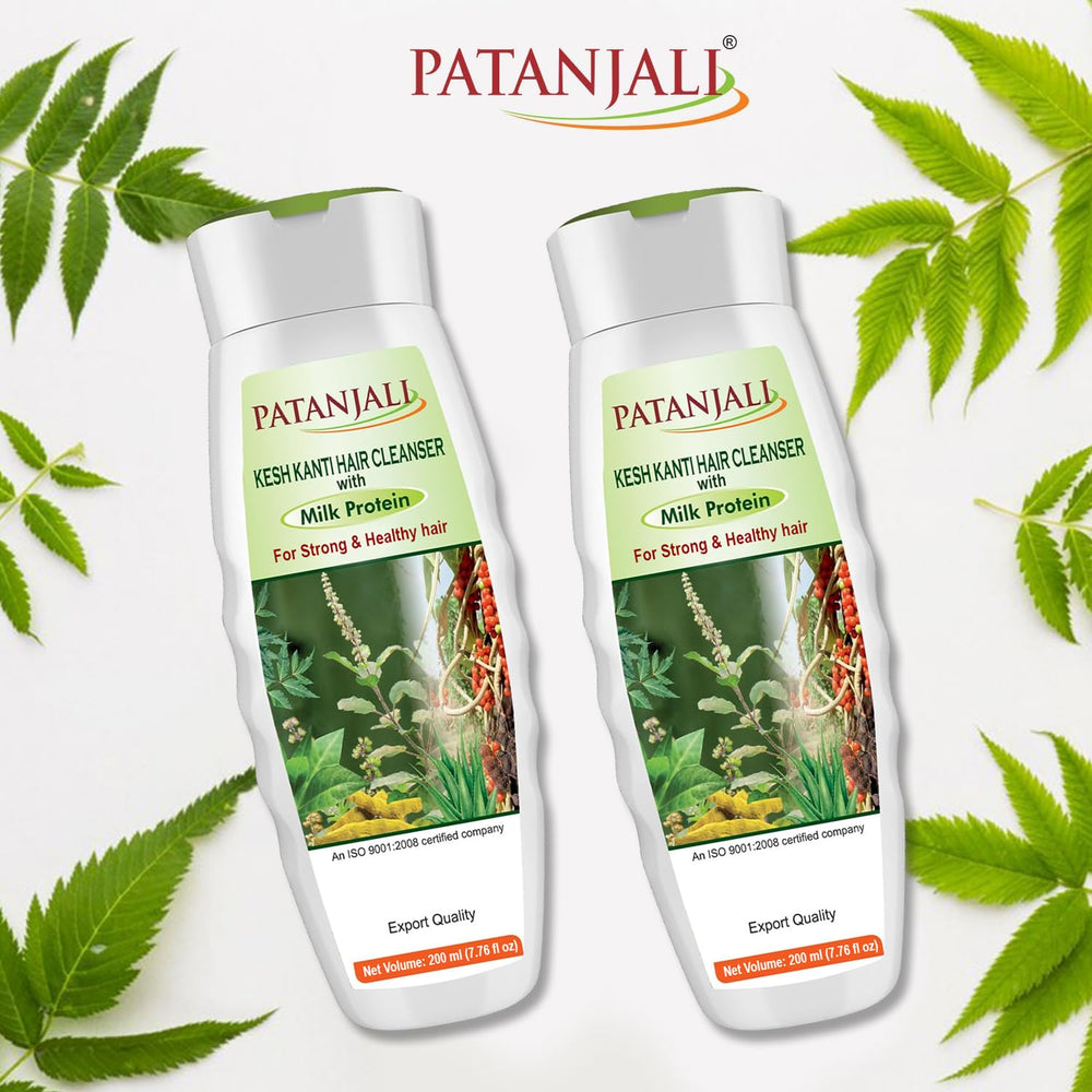 Patanjali Kesh Kanti Milk Protein Shampoo hair shine after wash with a silky finish.