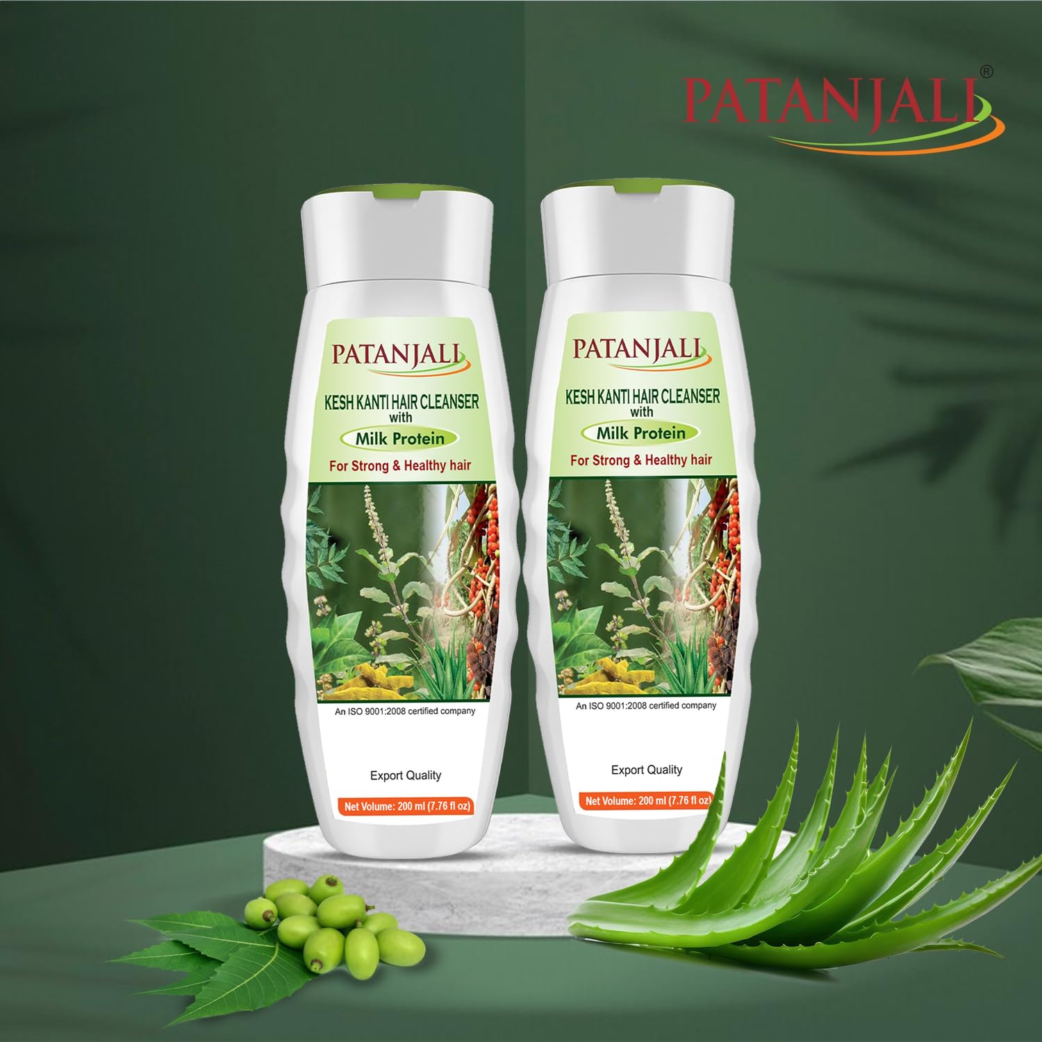 Patanjali Kesh Kanti Milk Protein Shampoo pack-2-box ideal for convenient refills.