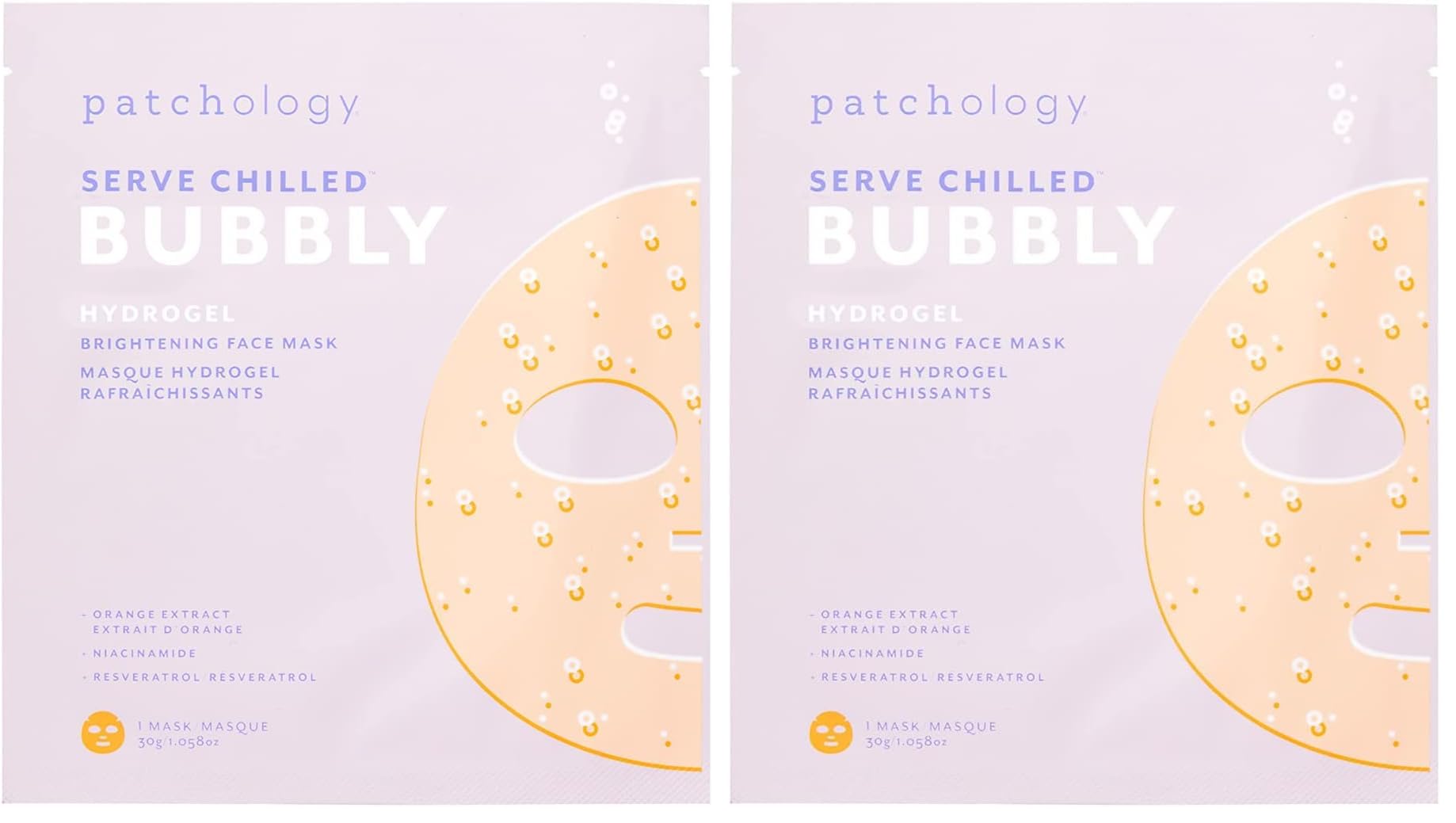 Patchology Brightening Gel Mask hydrogel pack for quick at-home spa glow.