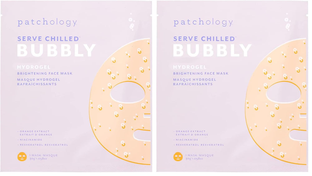 Patchology Brightening Gel Mask hydrogel pack for quick at-home spa glow.
