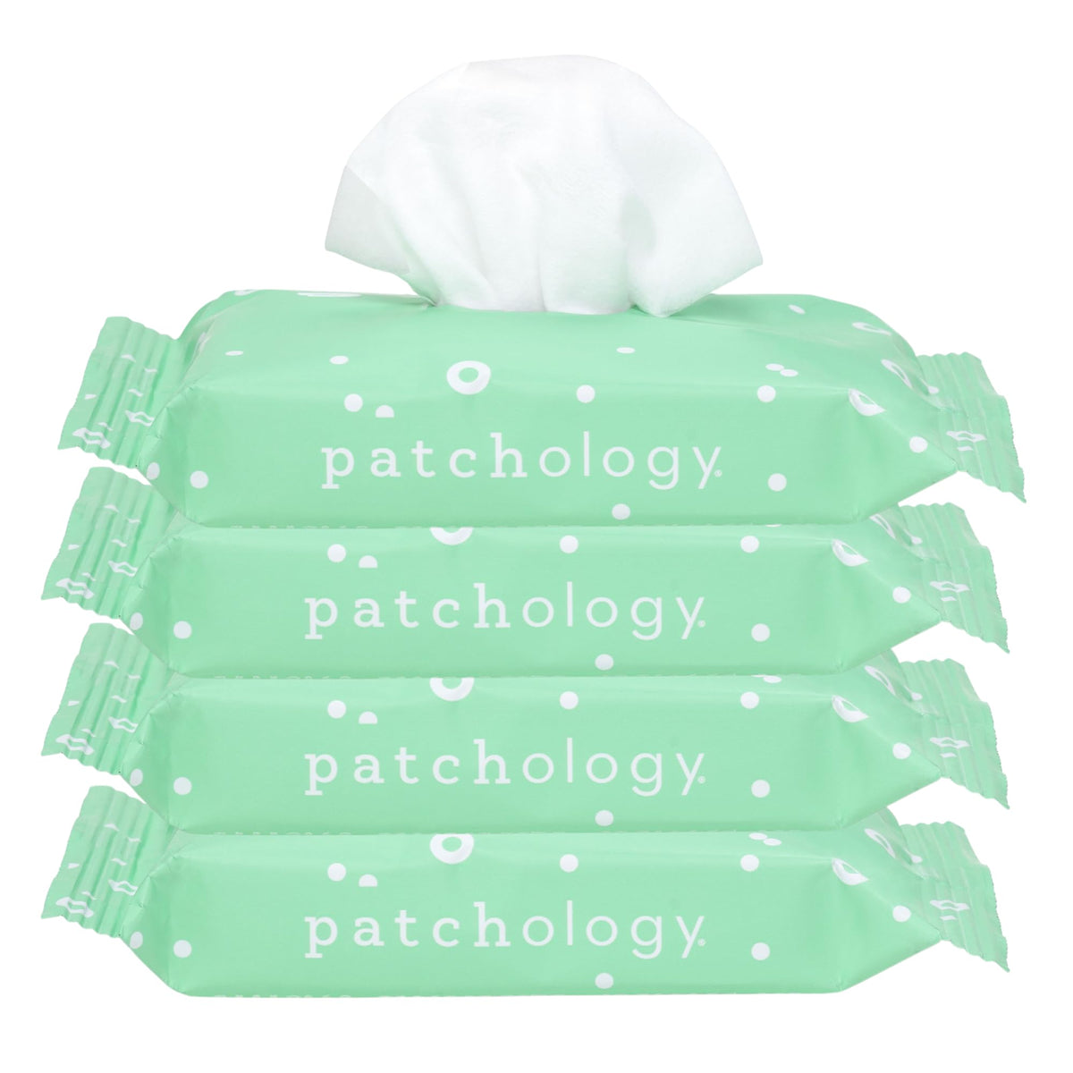 Patchology Clean AF wipes pack front shows travel-friendly packaging for quick refresh.