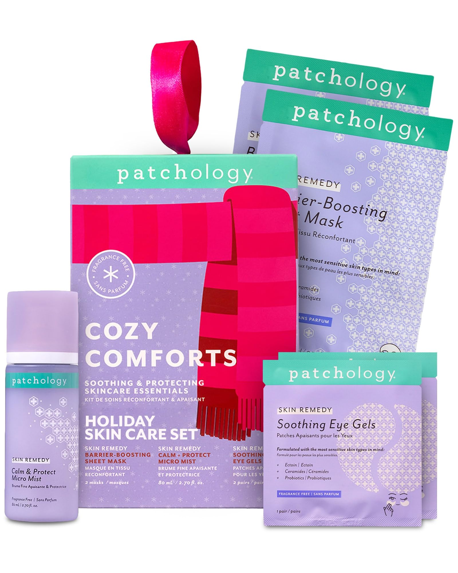 Patchology Cozy Comforts packaging—ready-to-gift holiday skincare set.