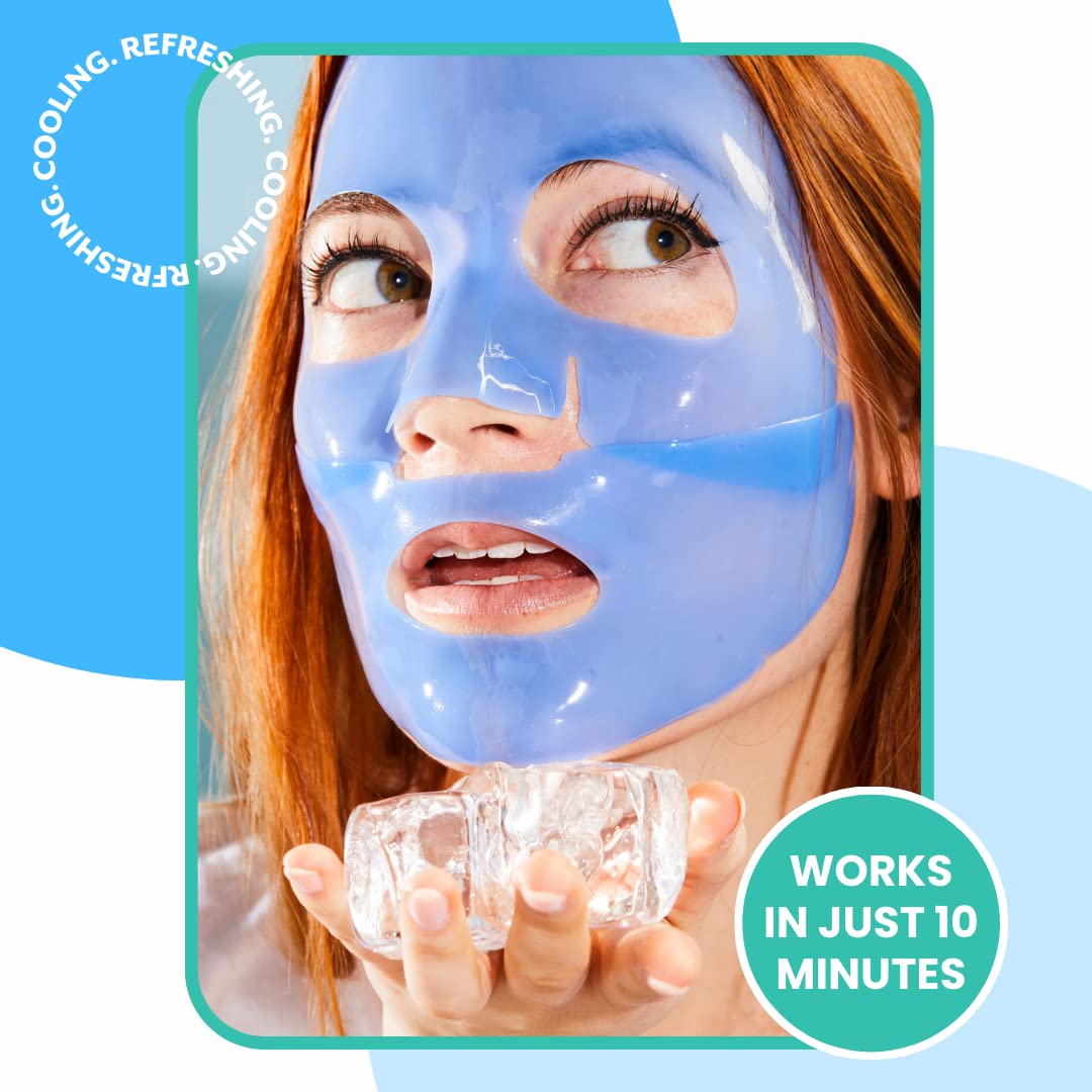 Patchology hydrogel mask closeup applying layer for soothing, cooling skin care