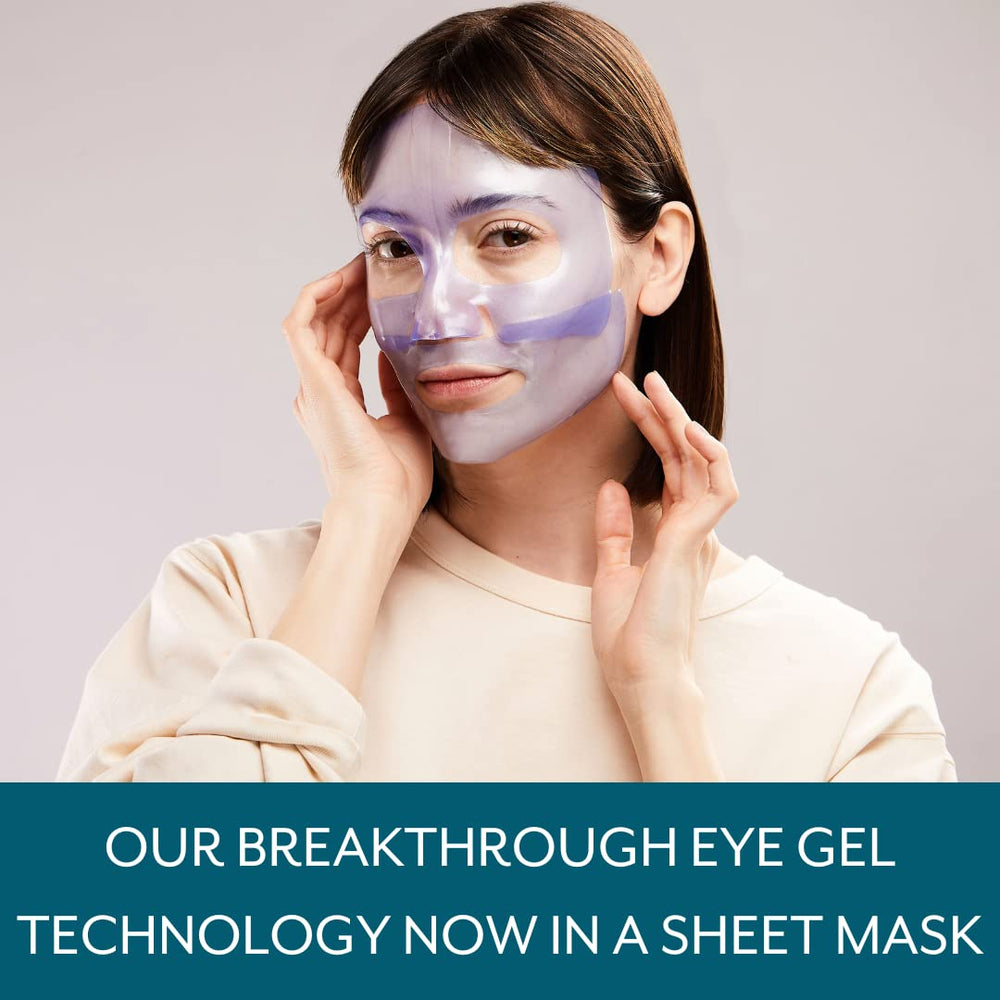 Patchology hydrogel mask gel texture closeup — luxurious at-home spa feel.