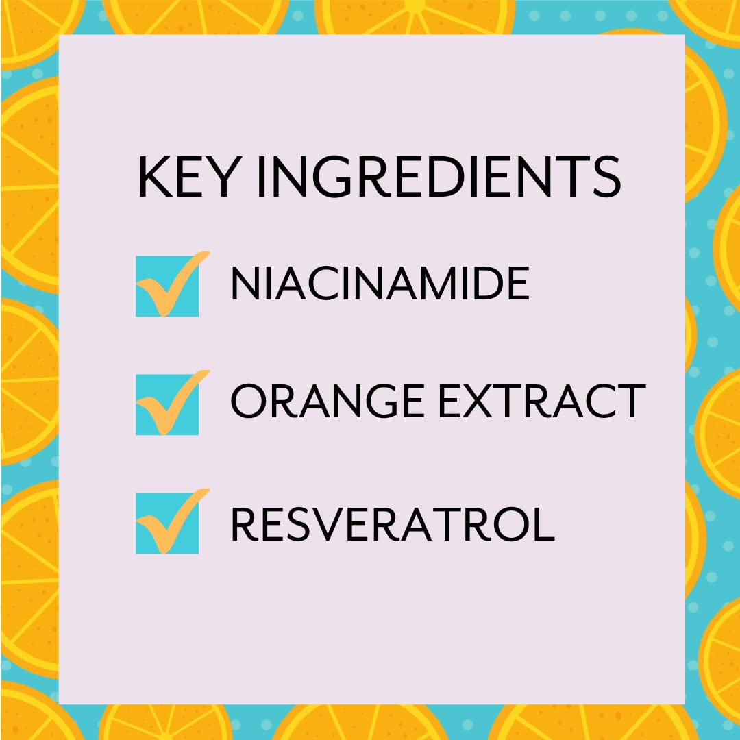 Patchology Niacinamide and Orange Extract ingredients highlight brightening action.