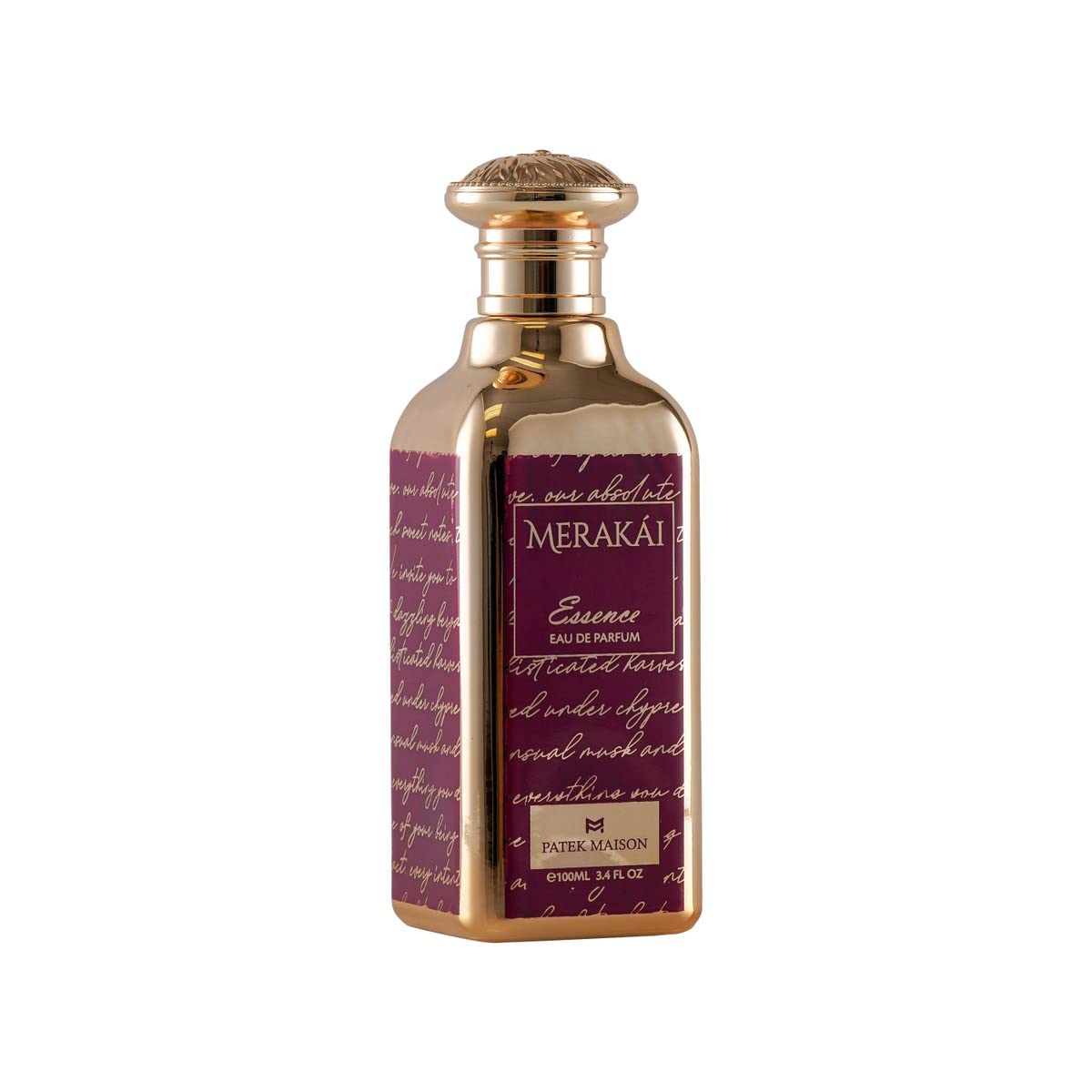 Patek Maison Merakai Essence bottle-closeup, highlighting creamy vanilla and citrus notes.