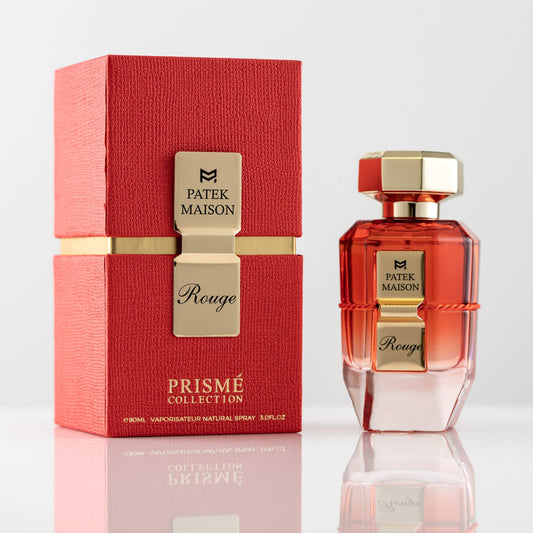 Patek Maison Prisme Rouge top notes close-up evokes luxury and intrigue.
