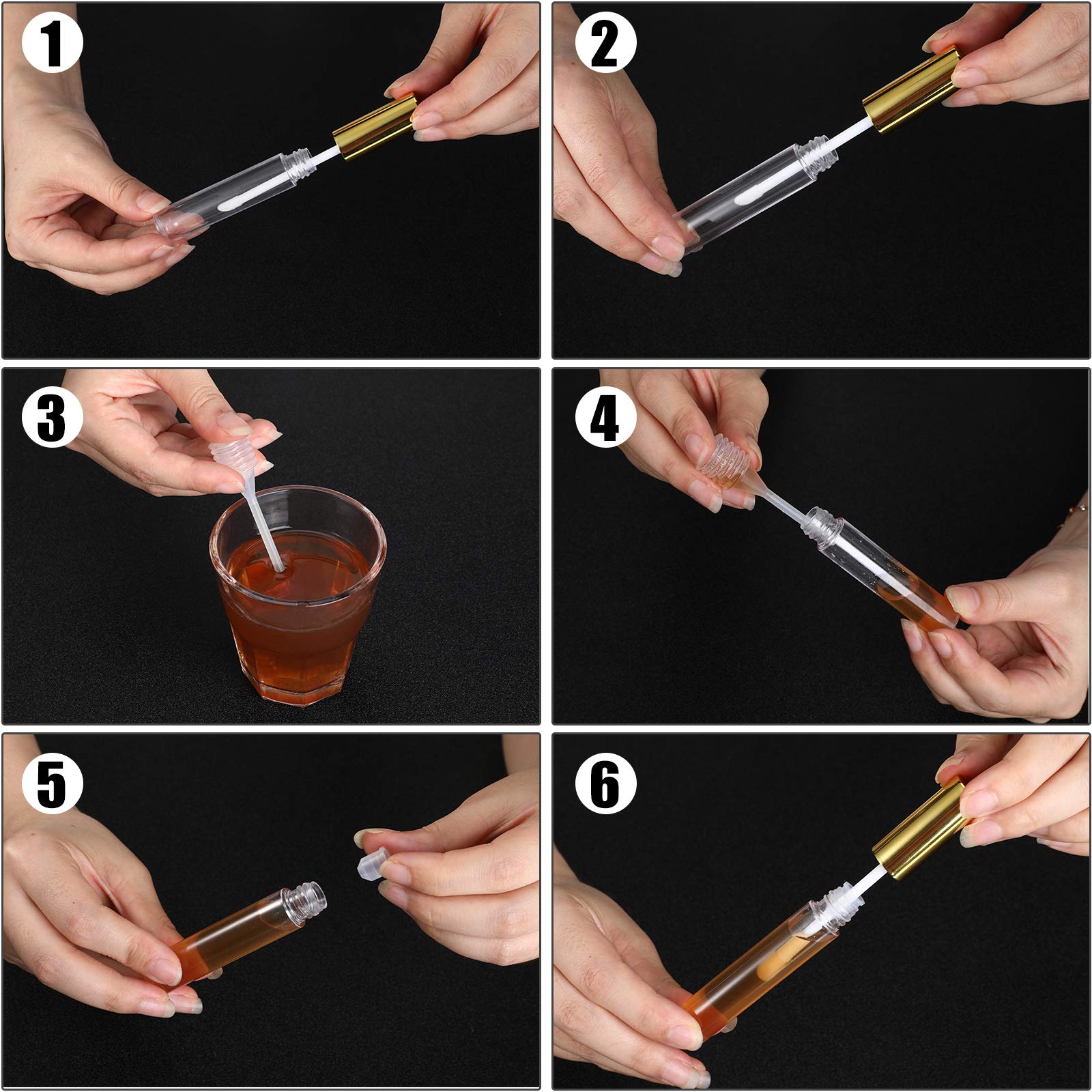 Patelai lip gloss tubes and funnels for mess-free filling