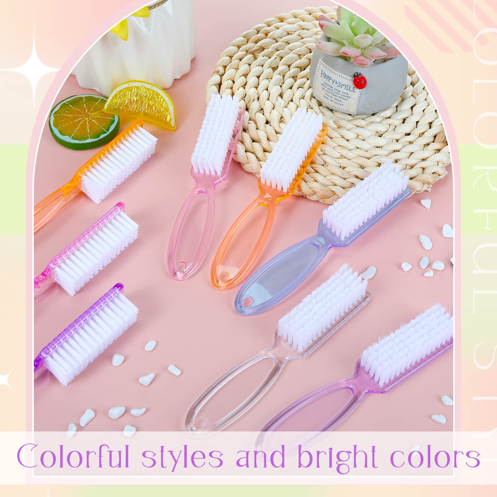 Patelai long-handle nail brush close-up showing ergonomic grip and soft bristles