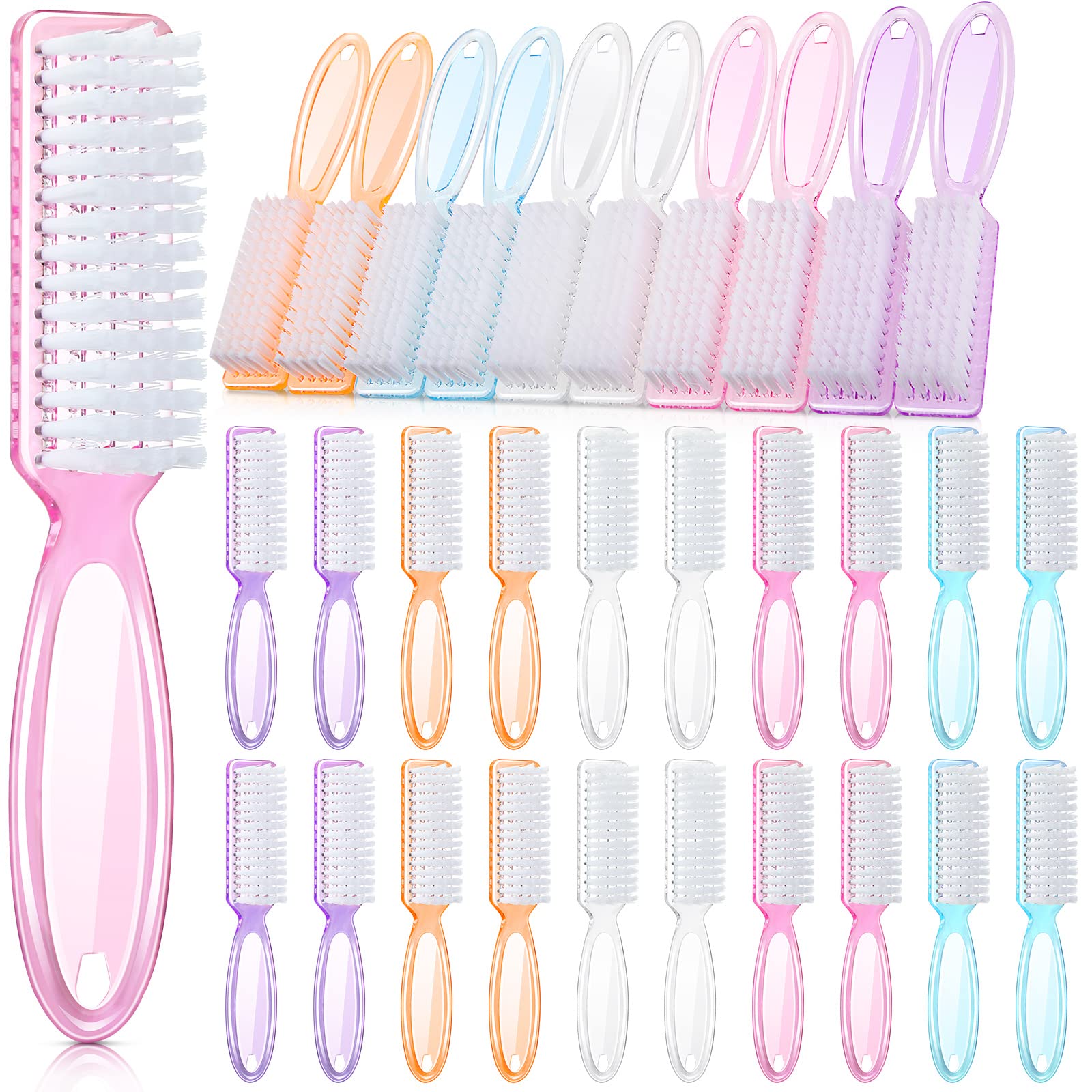 Patelai nail scrubber brush bulk 30-pack with non-slip handle for easy nail cleaning.