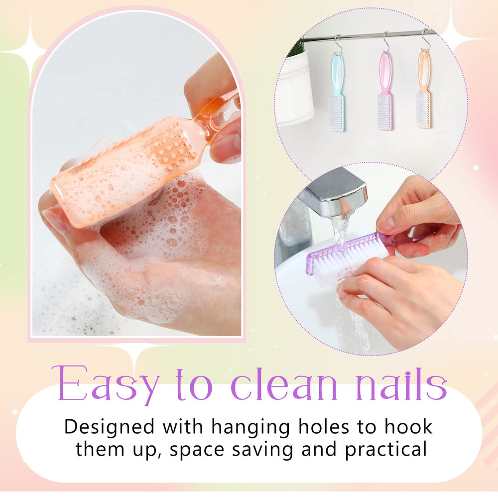Patelai non-slip handle nail brush enables secure grip during cleaning.
